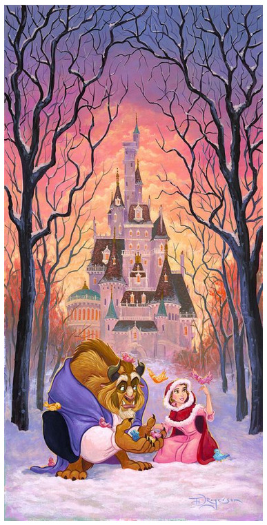 Disney Fine Art Limited Edition Canvas There's Something Sweet-Beauty+Beast