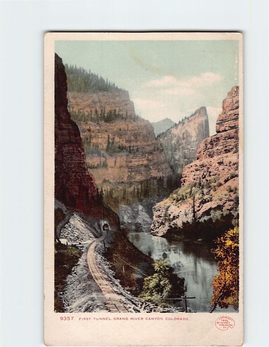 Postcard First Tunnel Grand River Canyon Colorado USA