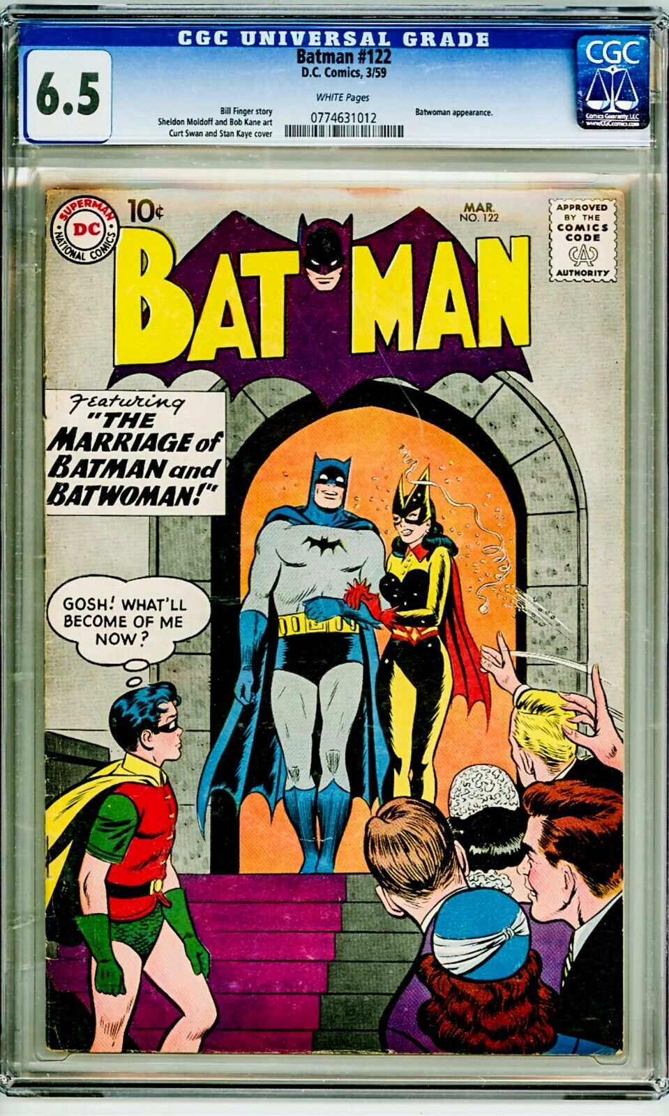 BATMAN #122 CGC 6.5 (DC 1959) KEY + White Pages Marriage to BATWOMAN Low Pop 
