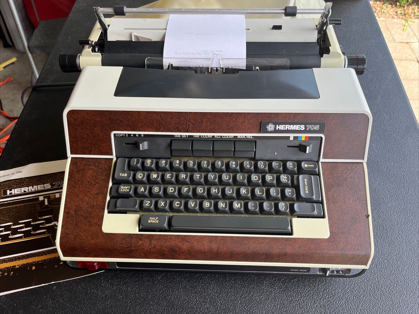 Hermes 705 1974 Vintage Electric Typewriter (Swiss Made)Works Awesome☄️💥