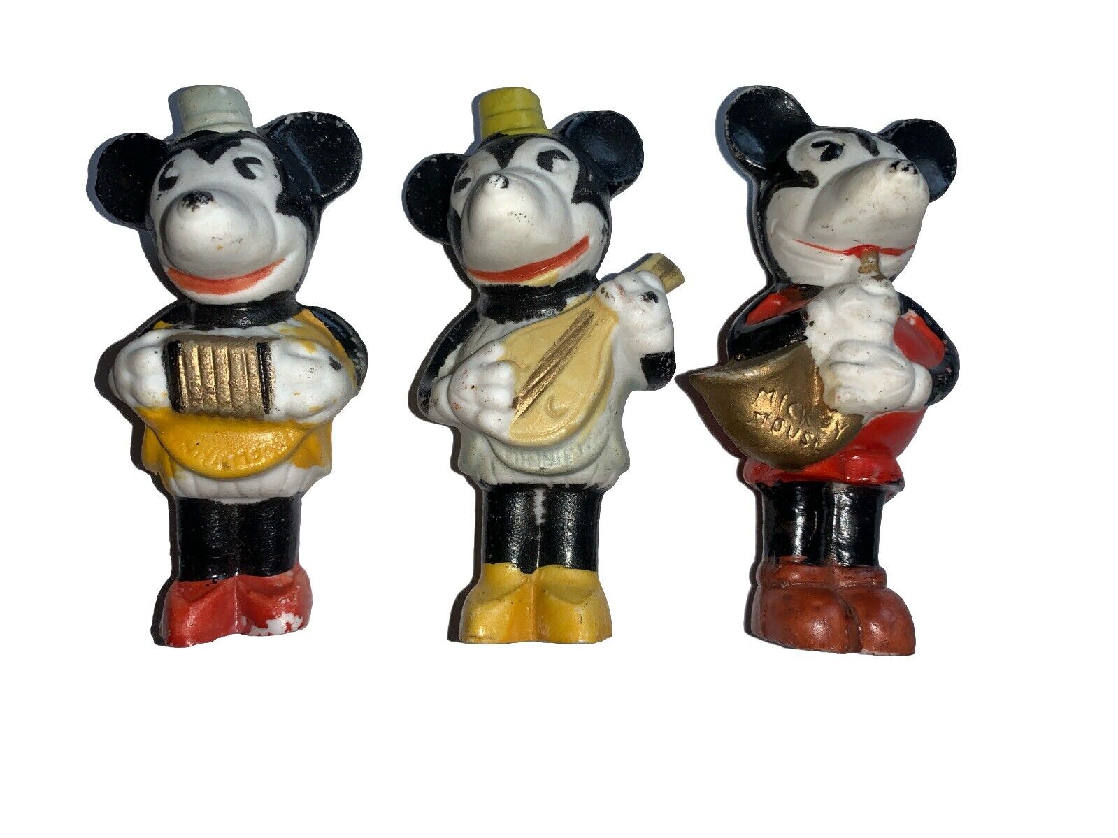 Mickey & Minnie Mouse ANTIQUE 1930’s Bisque Disney Figures made in Japan Band 