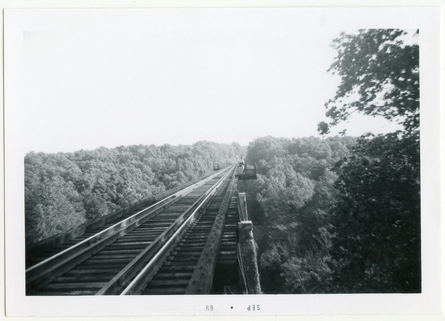 Lot of 4 Auxvasse Creek MO Railroad Bridge Photos Dated 1969 3.75\