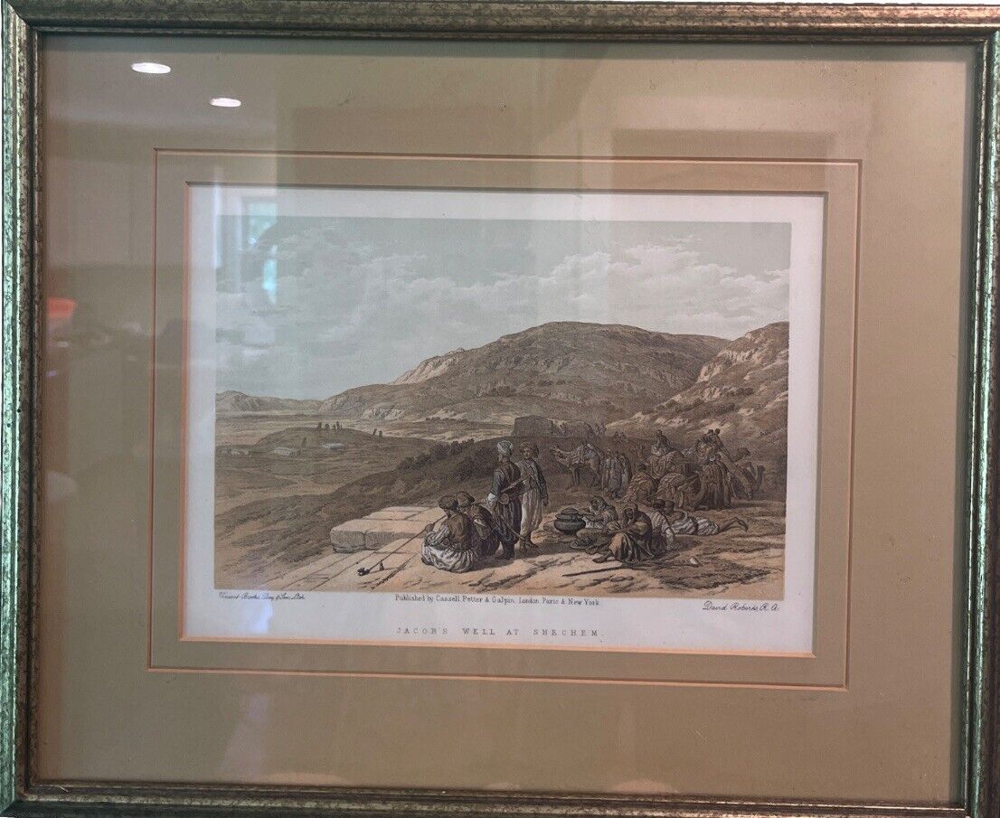 David Roberts Holy Land Series “ Jacob’s Well At Shechem”Lithograph