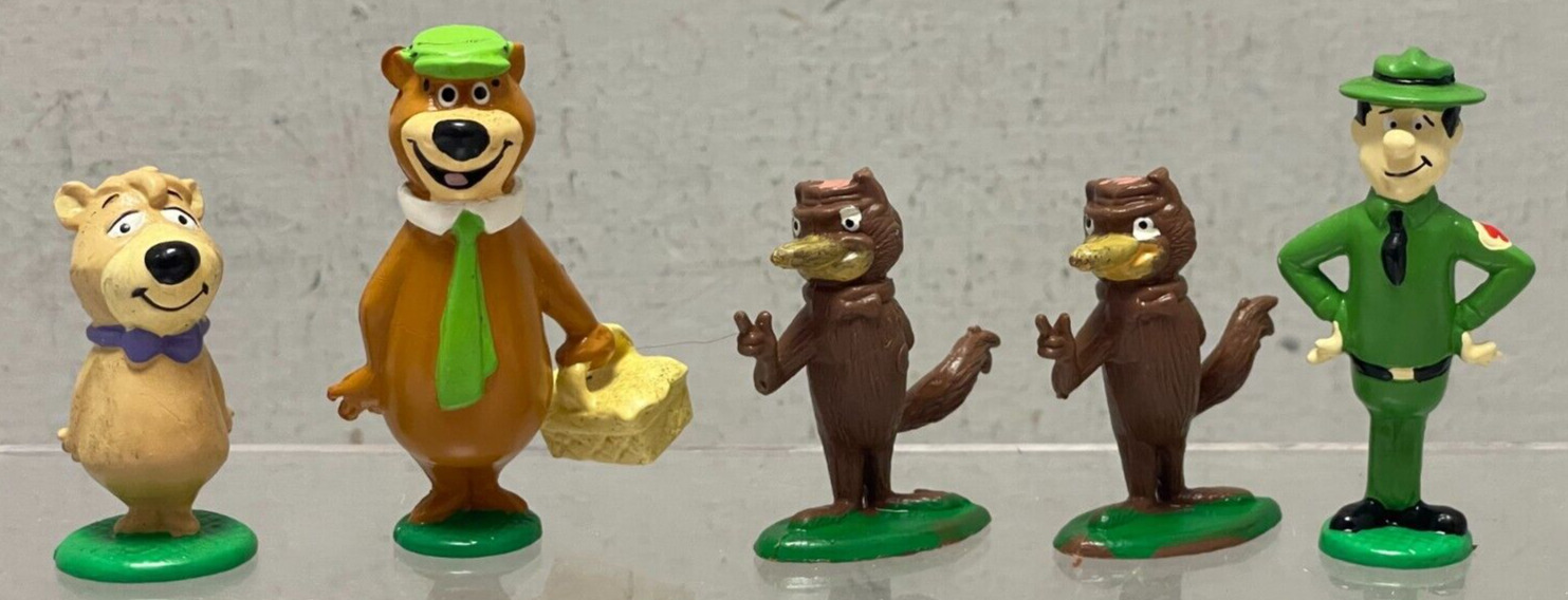 1990 Hanna Barbera Yogi Bear; Boo Boo & Ranger Smith PVC Figures