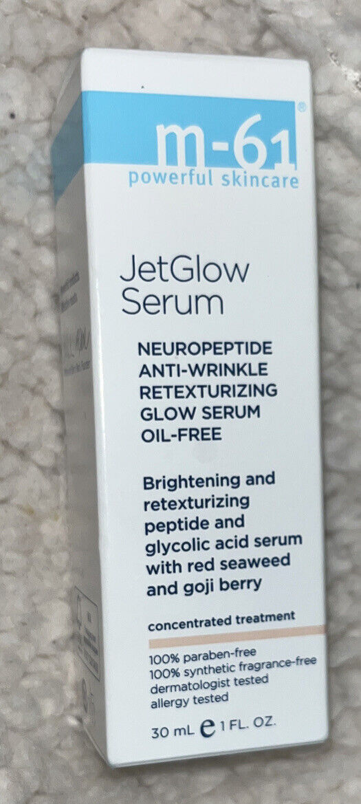 M-61 Powerful Skincare JetGlow Serum Neuropeptide Anti Wrinkle Glow Serum 1 Oz