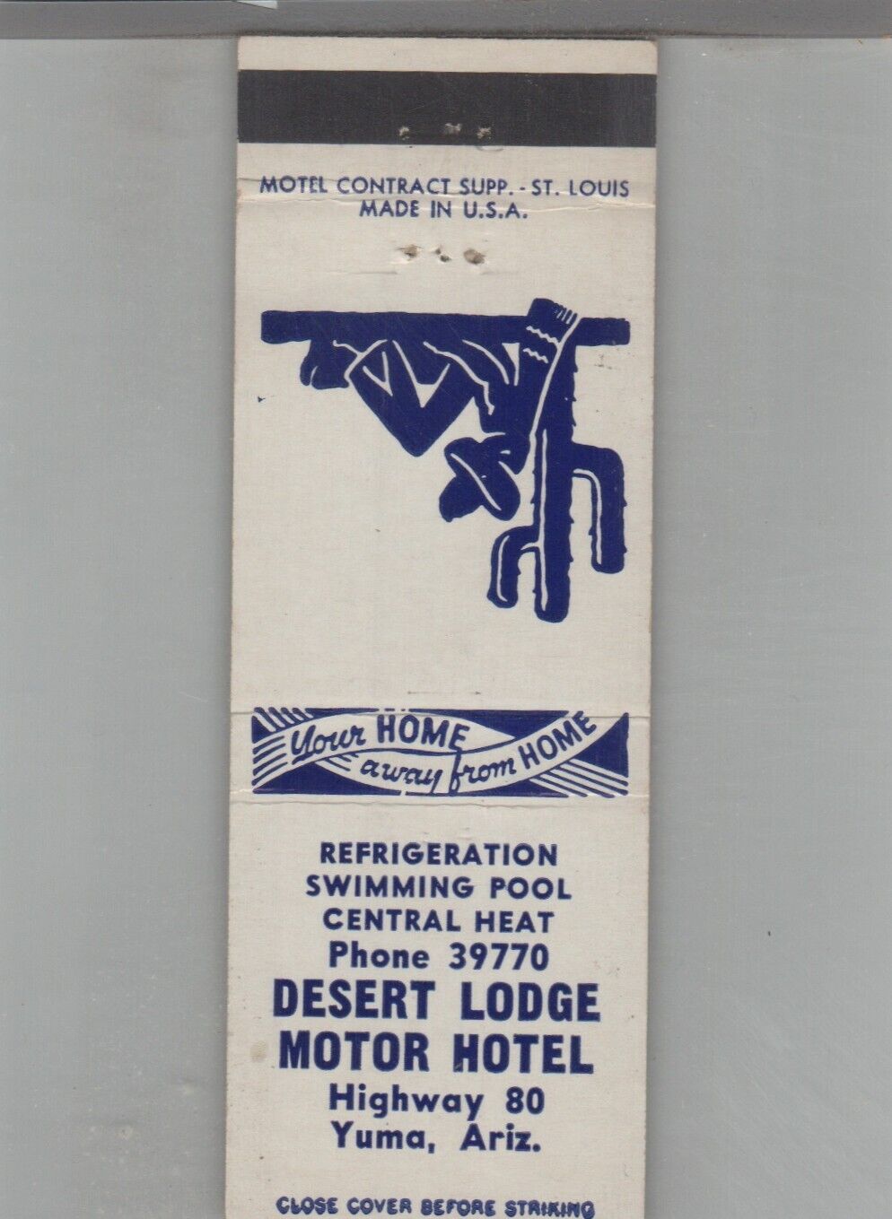 Matchbook Cover Desert Lodge Motor Hotel Yuma, AZ
