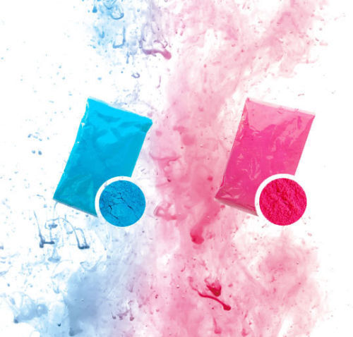 Gender Reveal Holi Color Powder - 1 Pound Pink & 1 Pound Blue Race Hippie Run