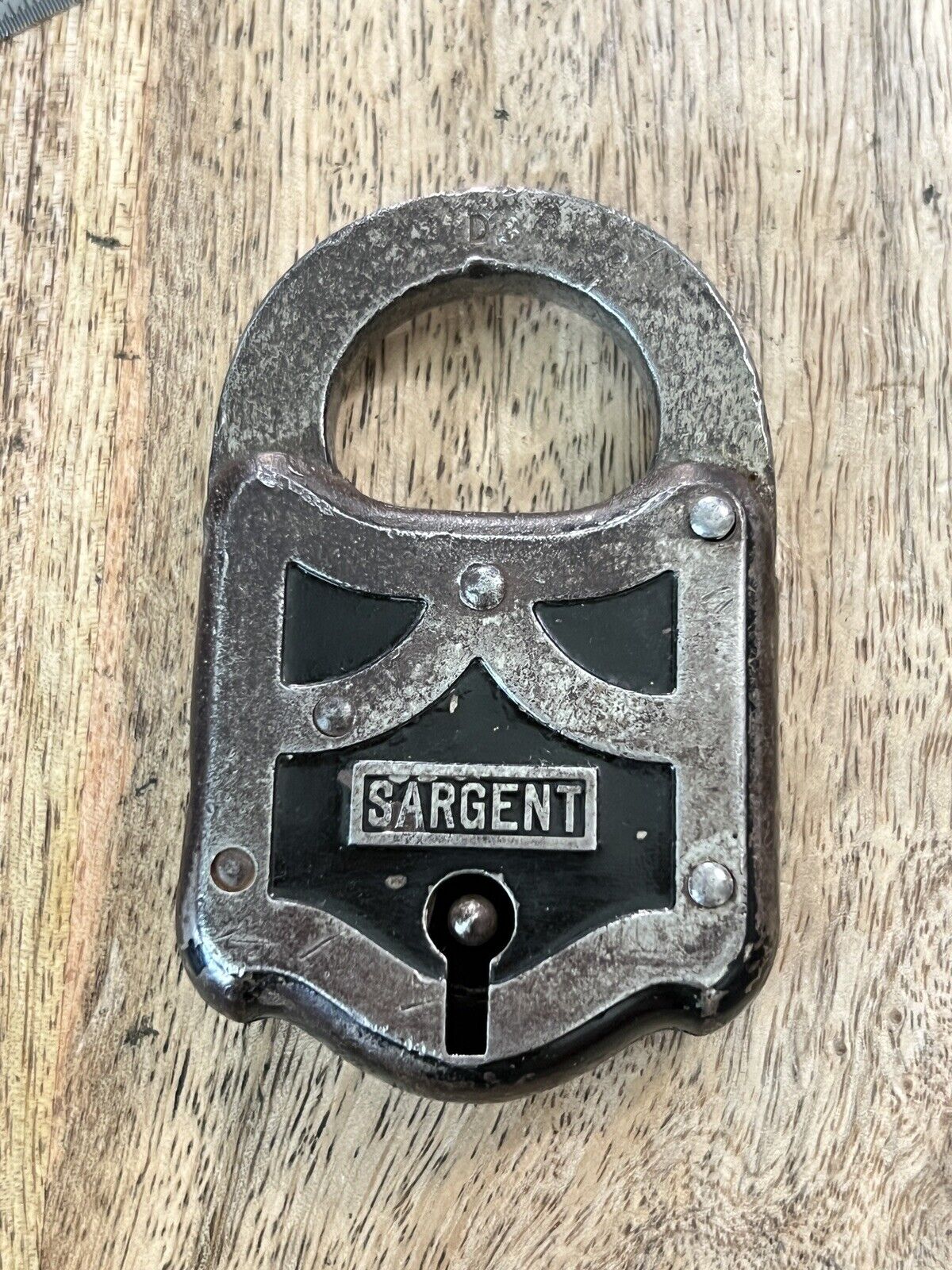 Vintage Antique Old Sargent Padlock No Key Lock