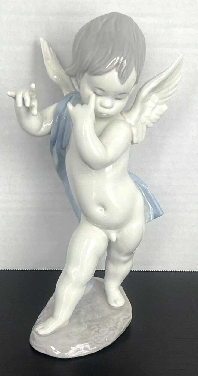 Lladro Figurine Angel Playing Imaginary Flute 1233 Retired Vintage 10.5