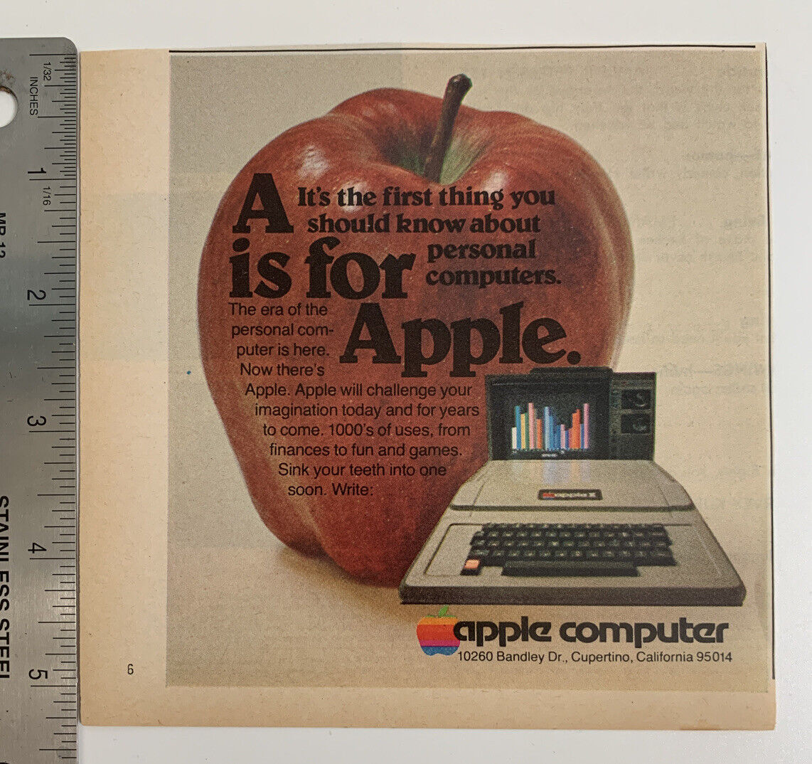 1978 Apple Computer Speakers Print Ad A For Apple Cupertino California CA