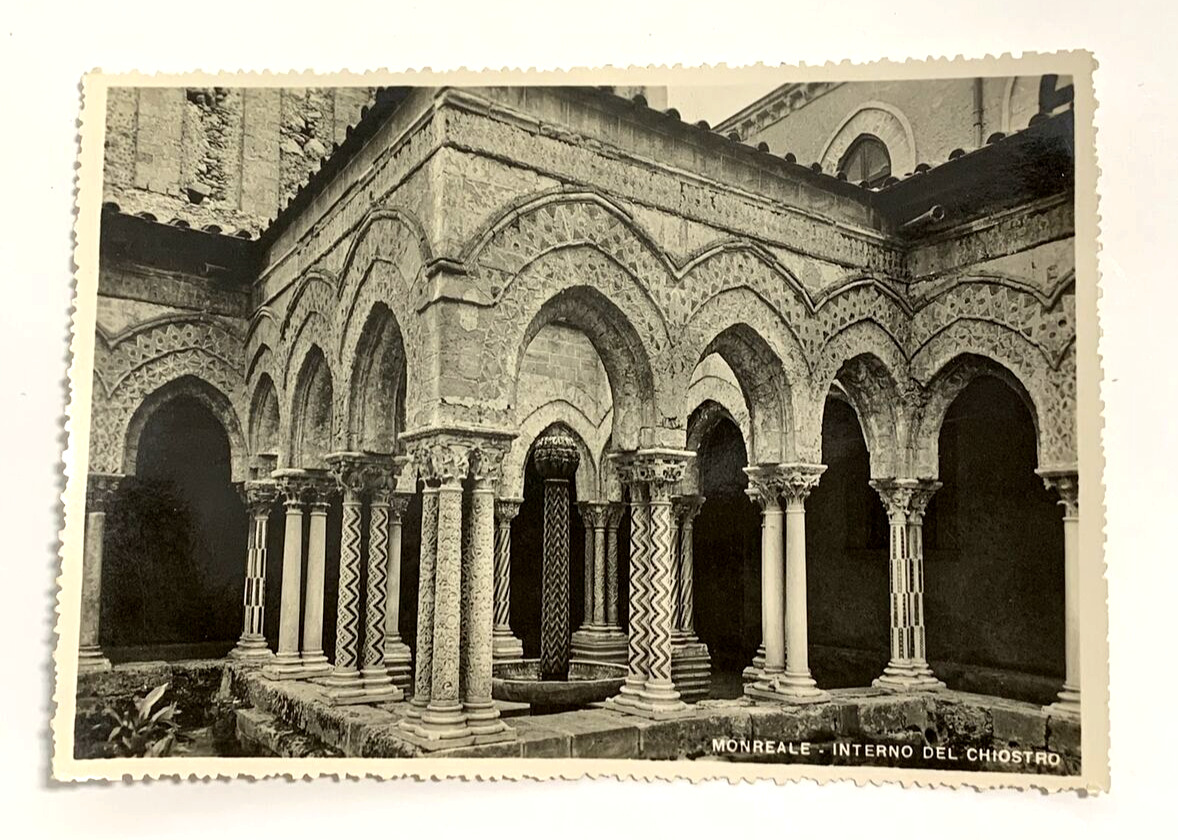 RPPC Interior of the Cloister Cathedral of Monreale Italy Real Photo Postcard