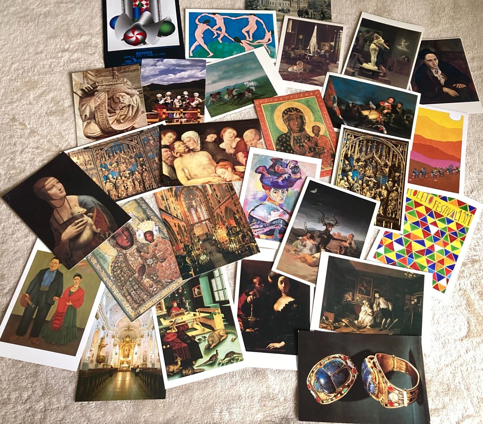 Postcard of  Artwork from Museums Around the World Cards are Unused  Great