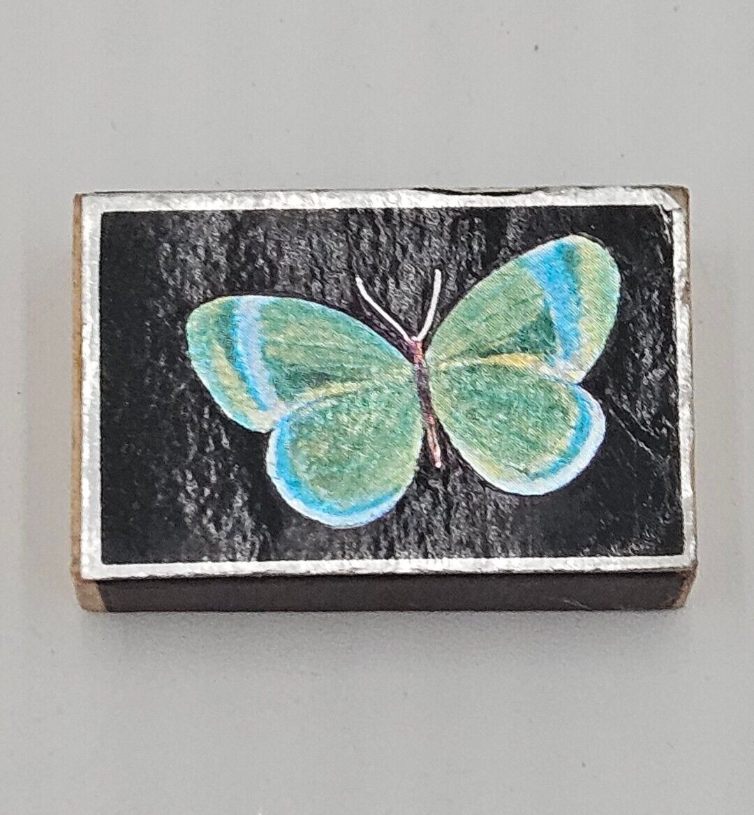 Vintage Matchbook  Match Makers Made In Italy Gorgeous Iridescent Butterfly 1