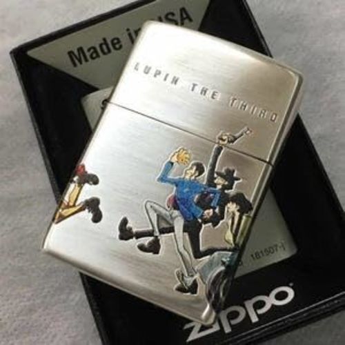Zippo Lighter Lupin 3 The Third Chase 4 Sided Continuous Processing Silver Japan