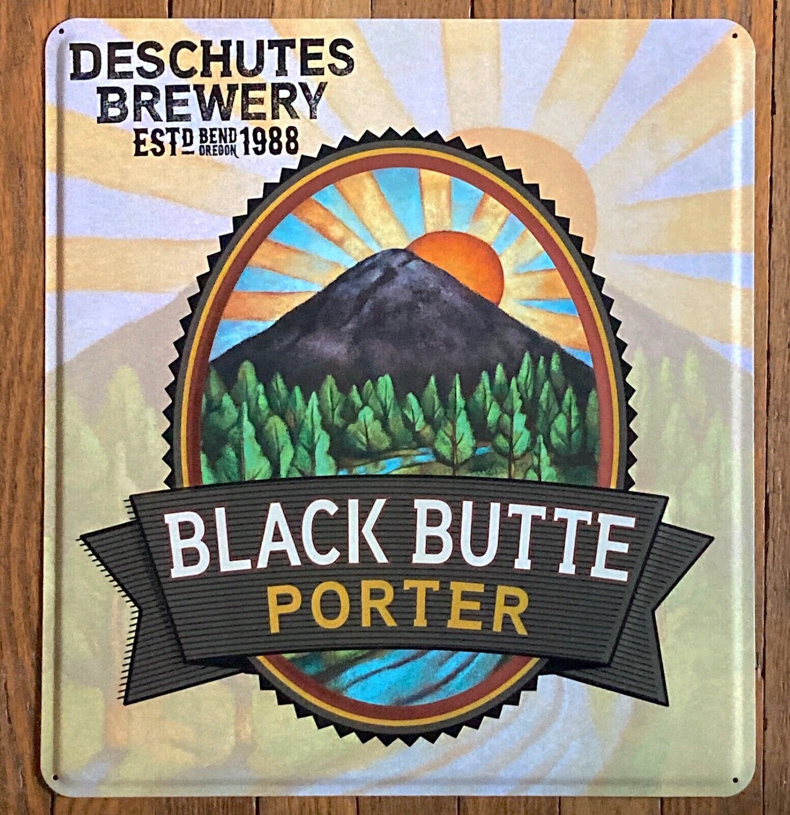 Deschutes Brewery Black Butte Porter Metal Tacker Sign - Bend Oregon Craft Beer