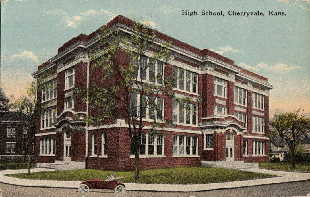 Postcard High School Cherryvale KS 