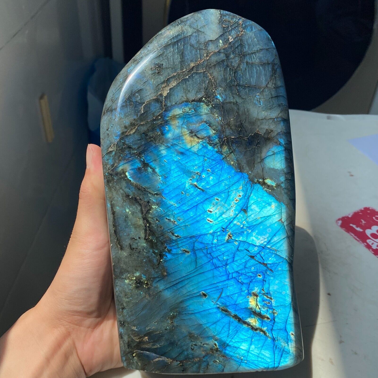9.27LB Natural Large Gorgeous Labradorite Quartz Crystal Stone Specimen Healing