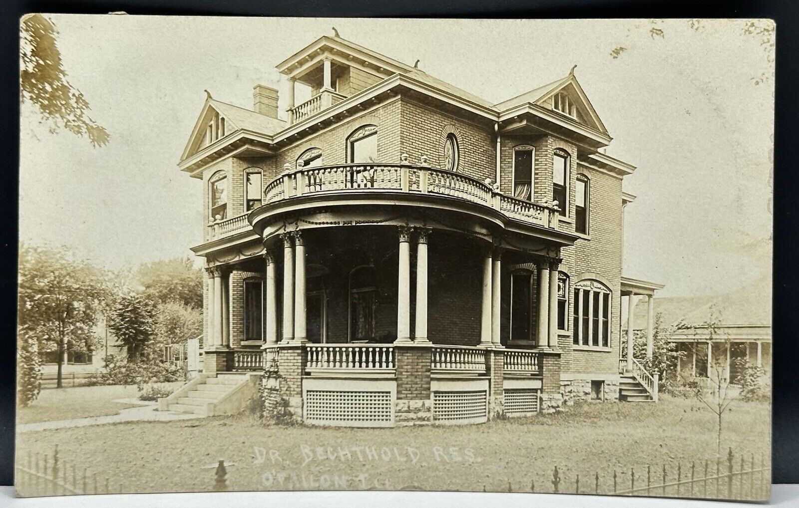 1907-1915 RPPC Dr. Bechthold Residence Ofallon Illinois IL House