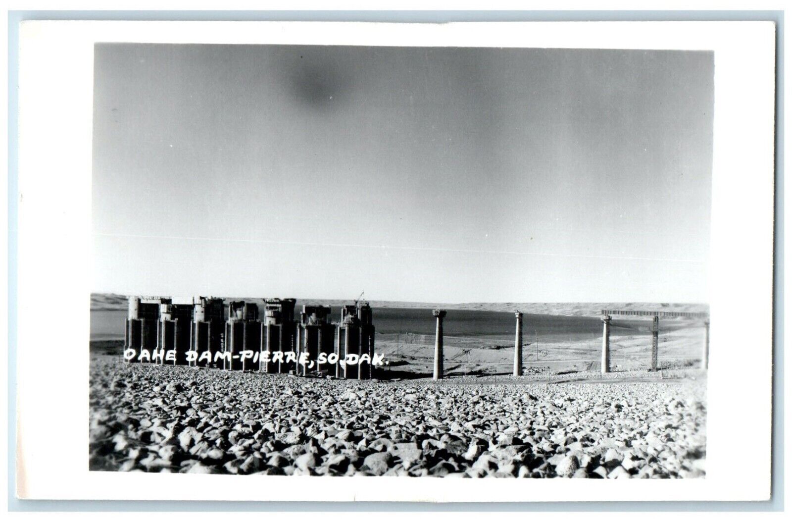 c1910\'s View Of Dahe Dam Pierre South Dakota SD RPPC Photo Antique Postcard