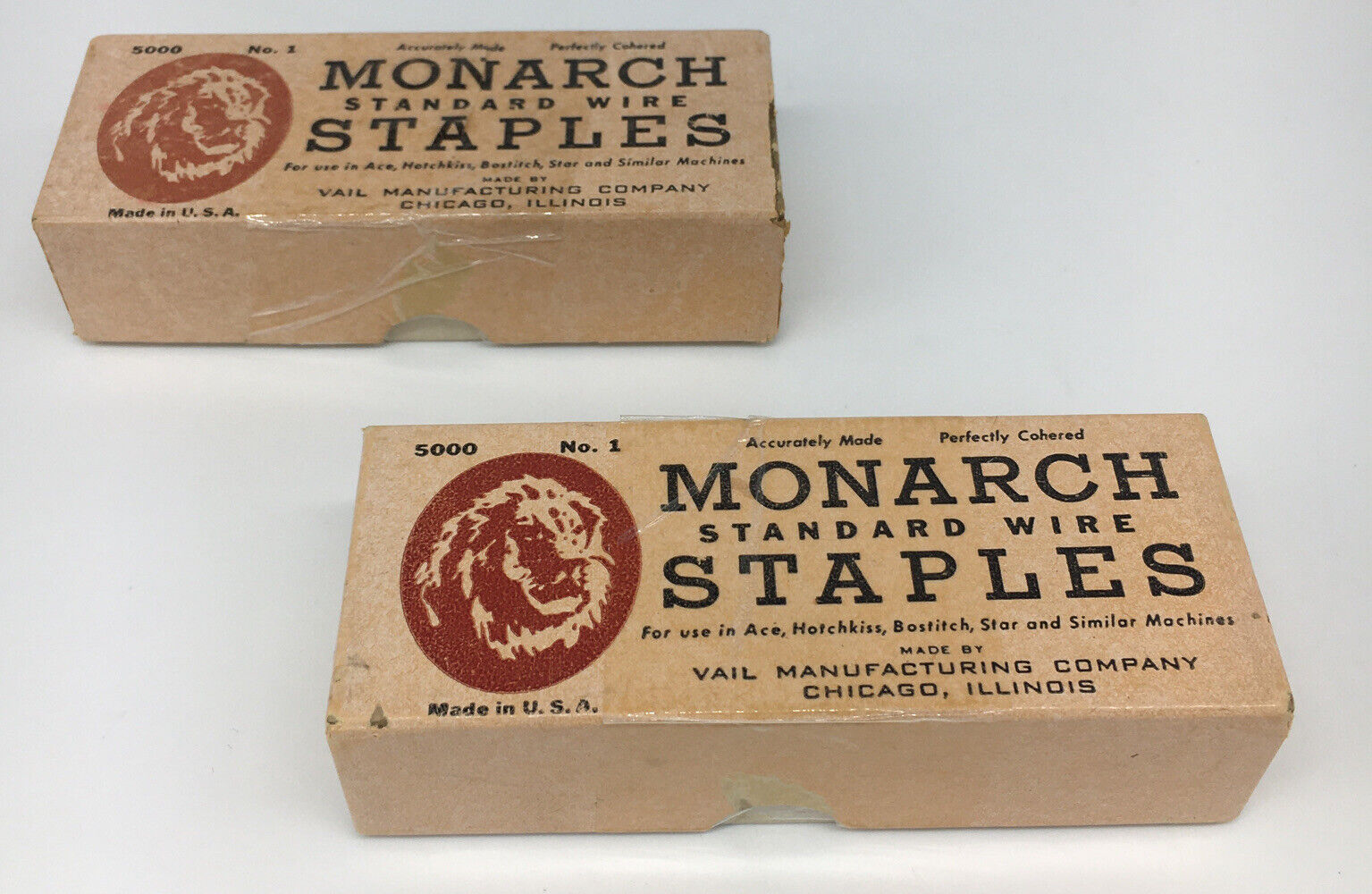 Vintage 1950’s Monarch Standard Wire Staples No. 1 Box Of 5000 (x2)
