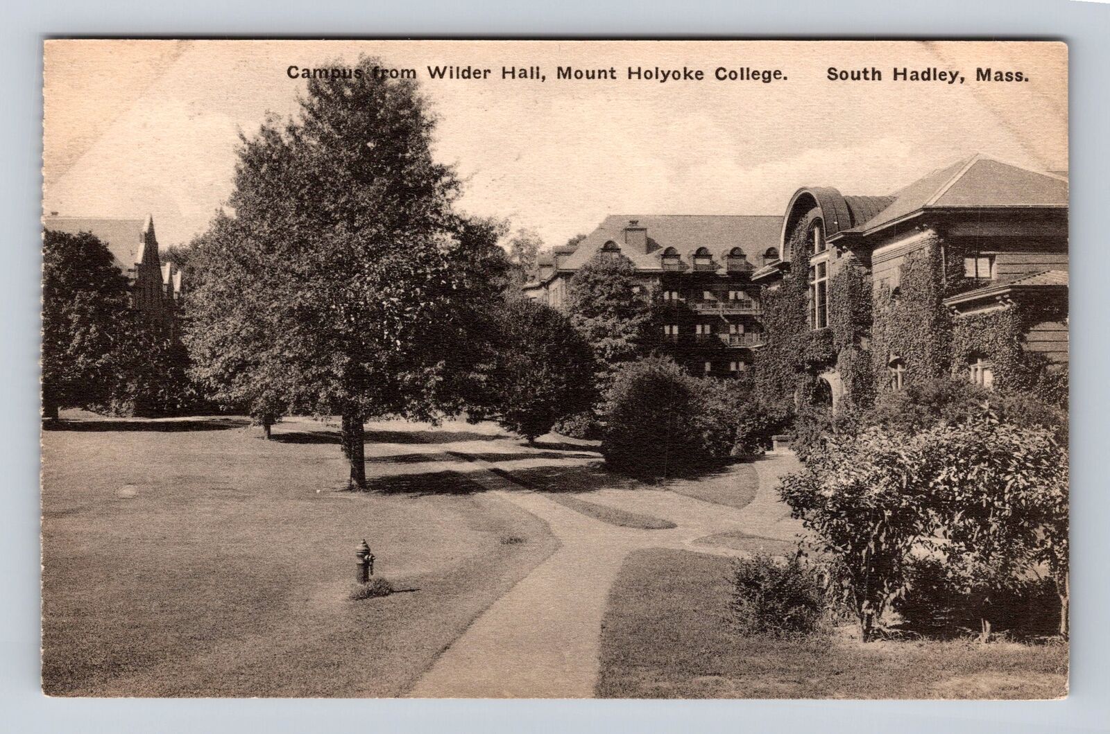 South Hadley MA-Massachusetts, Mount Holyoke College, Vintage Souvenir Postcard