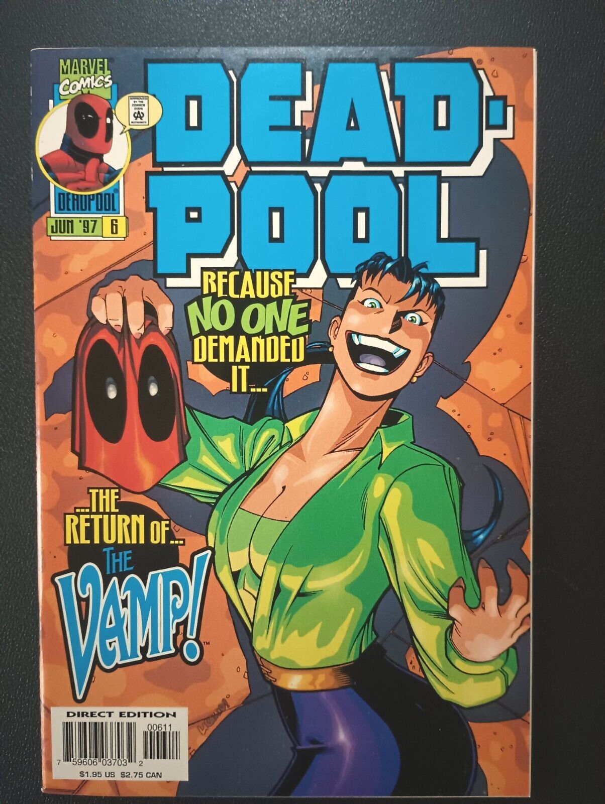 Deadpool #6 Near Mint Condition The Vamp Marvel 1997 First Ongoing Series 