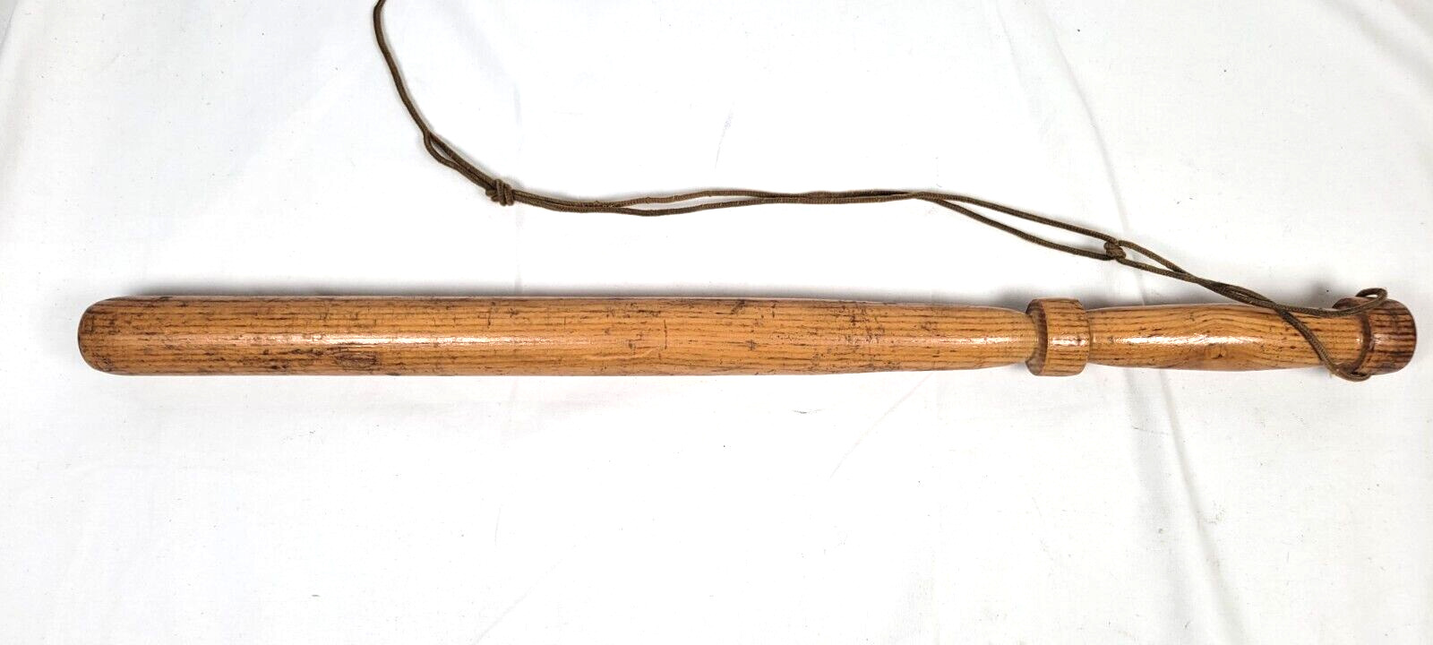 Vintage 24-1/2” Wooden Police Baton/Billy Club Solid Wood w/ Rope Strap
