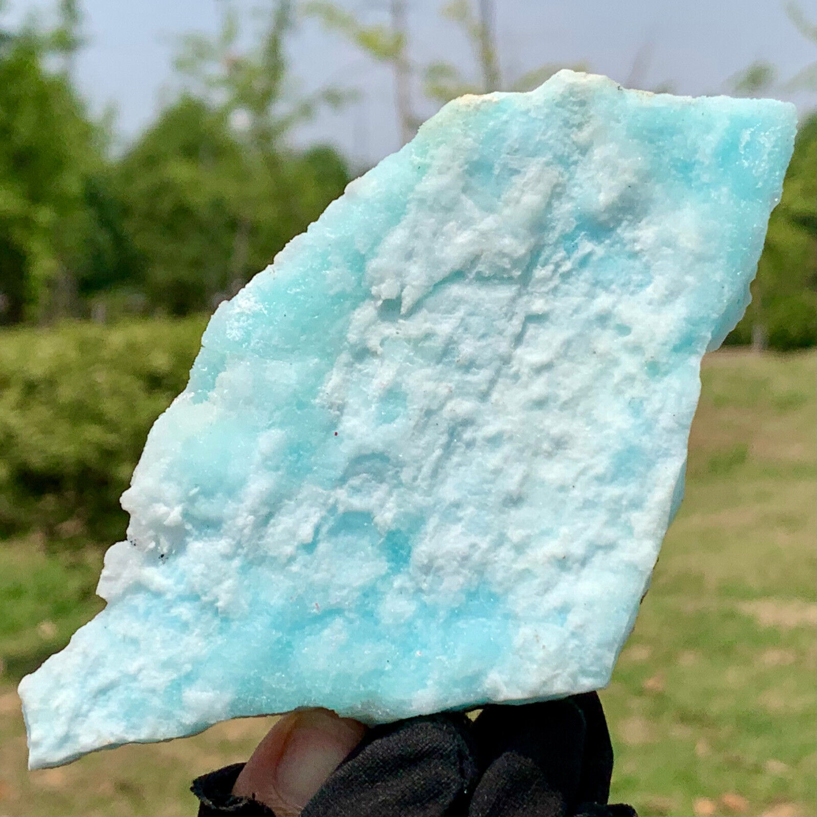 105G Natural beautiful blue texture stone mineral sample quartz crystal healing