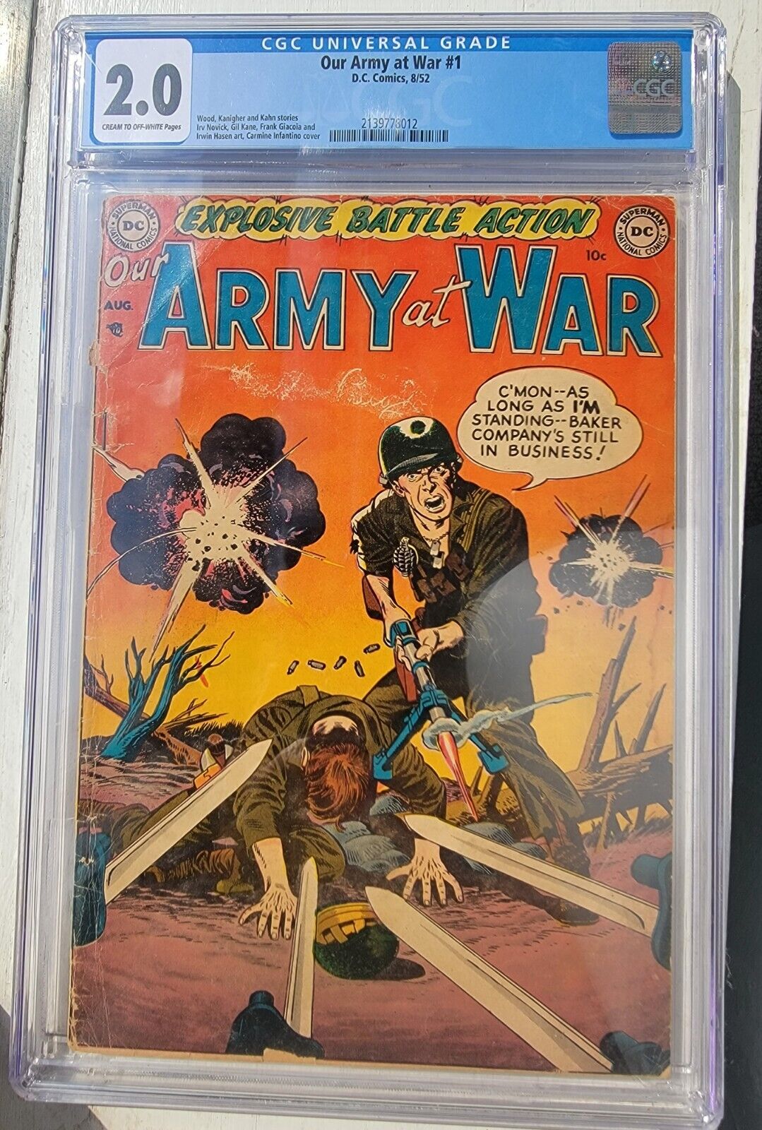 Our Army at War #1 1952 (Rare First Issue of  a Long Runnig DC Tittle)
