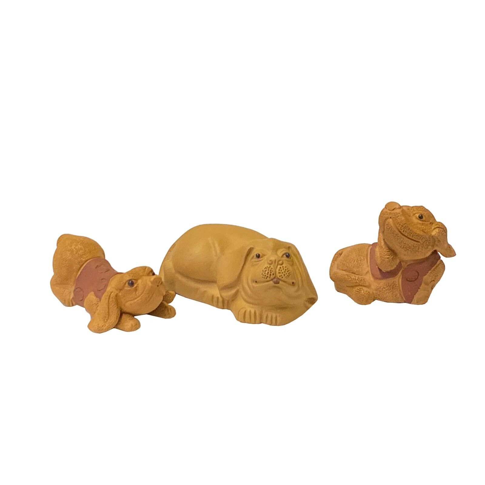 Set of 3 Small Ceramic Animal Figure Display Art ws2344