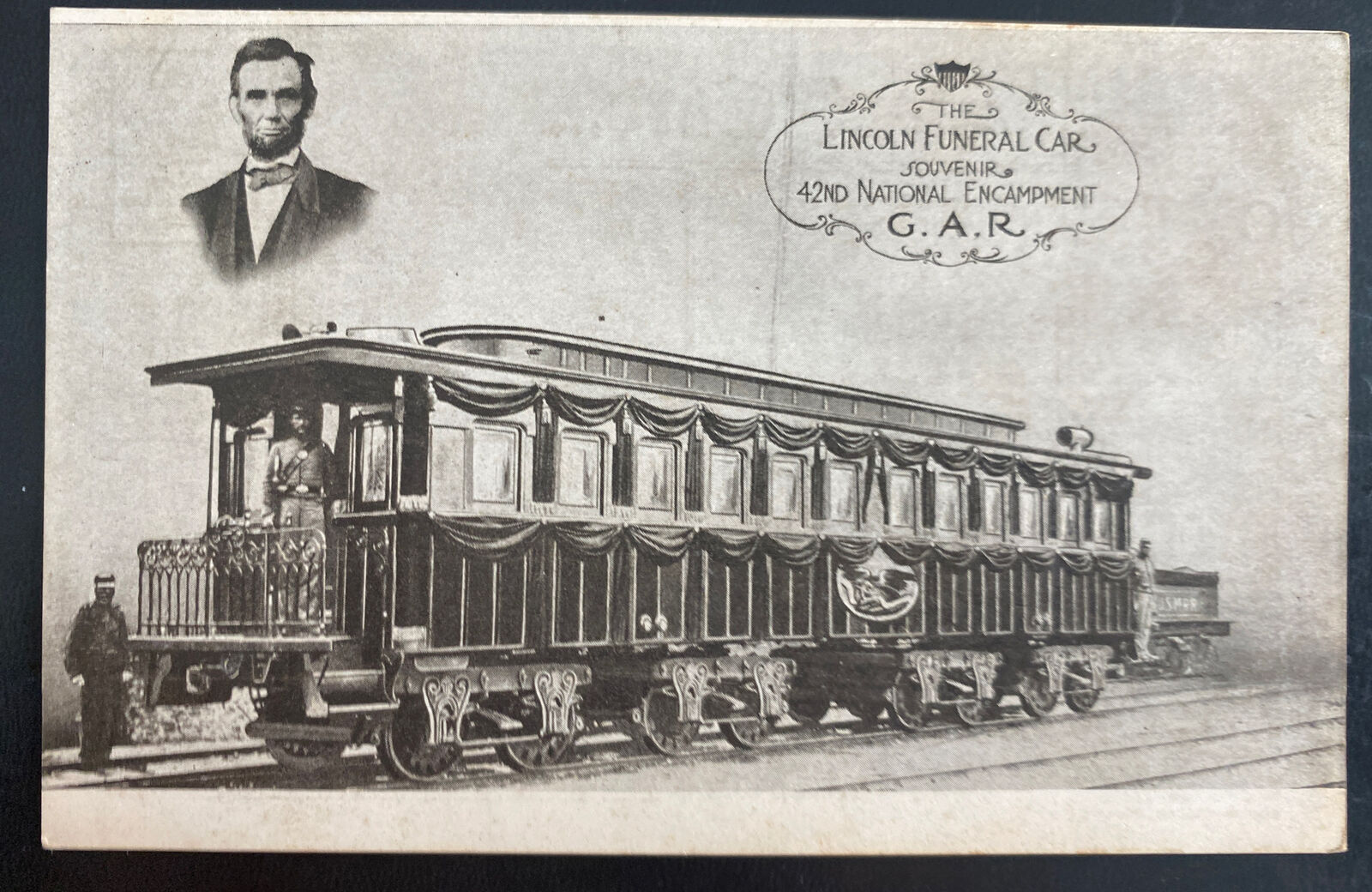 Mint USA Picture Postcard The Lincoln Funeral Car 42nd National Encampment GAR