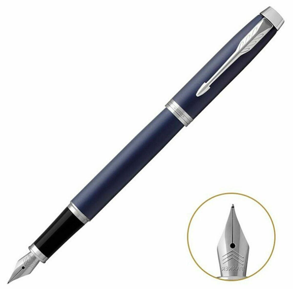 Outstanding Blue/White Clip Parker Pen IM Series Medium (M) Nib Fountain Pen