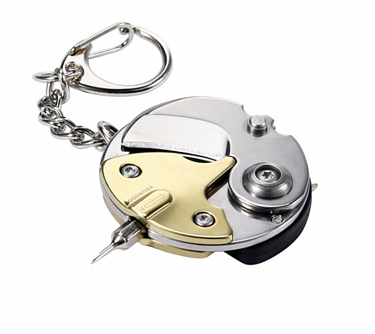 Titanium Coin Box Cutter/Knife + Multi Tool D2 Blade Mini-Gold Keychain