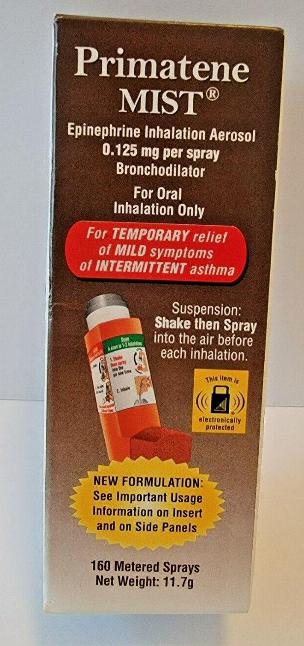 Primatene Mist Epinephrine Inhalation Aerosol 0.125 mg Per Spray exp 5/25