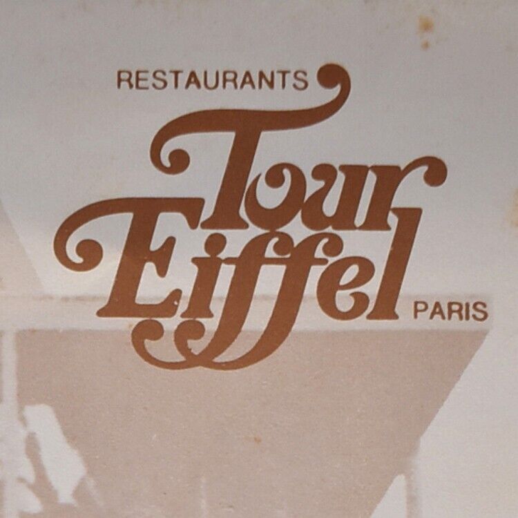 Vintage 1970s Tour Eiffel Restaurant Menu Paris France