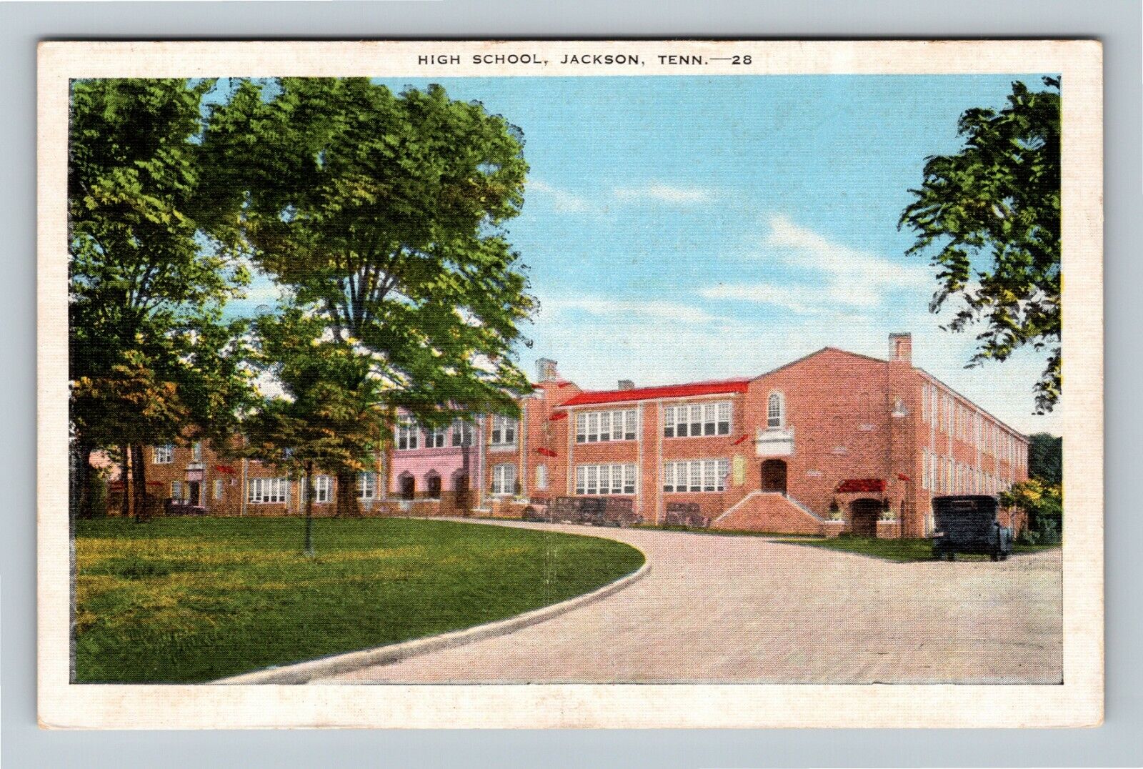 Jackson TN-Tennessee, High School, Vintage Postcard