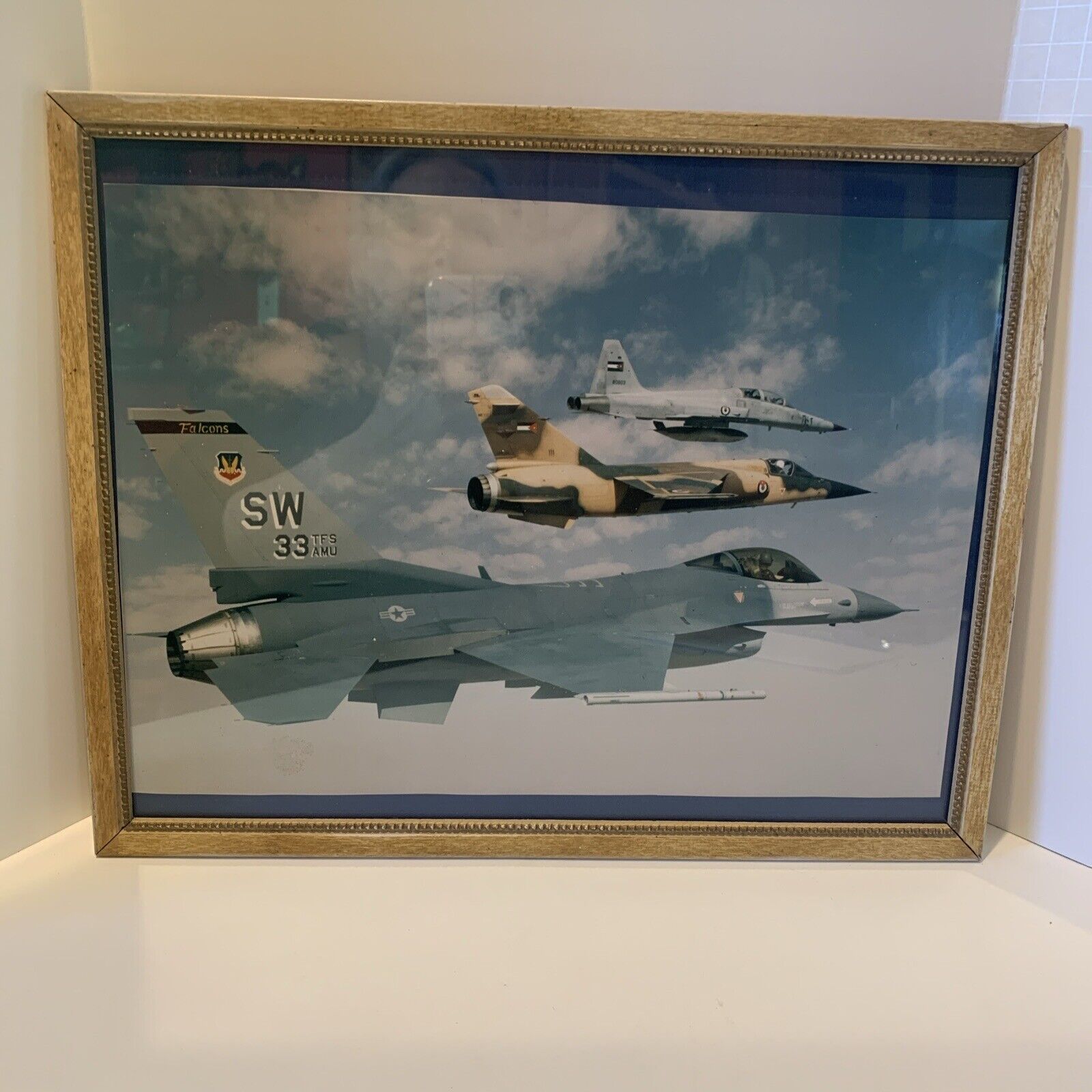 Photograph Of Three Fighter Jets In Flight In A 12”x15” Frame 