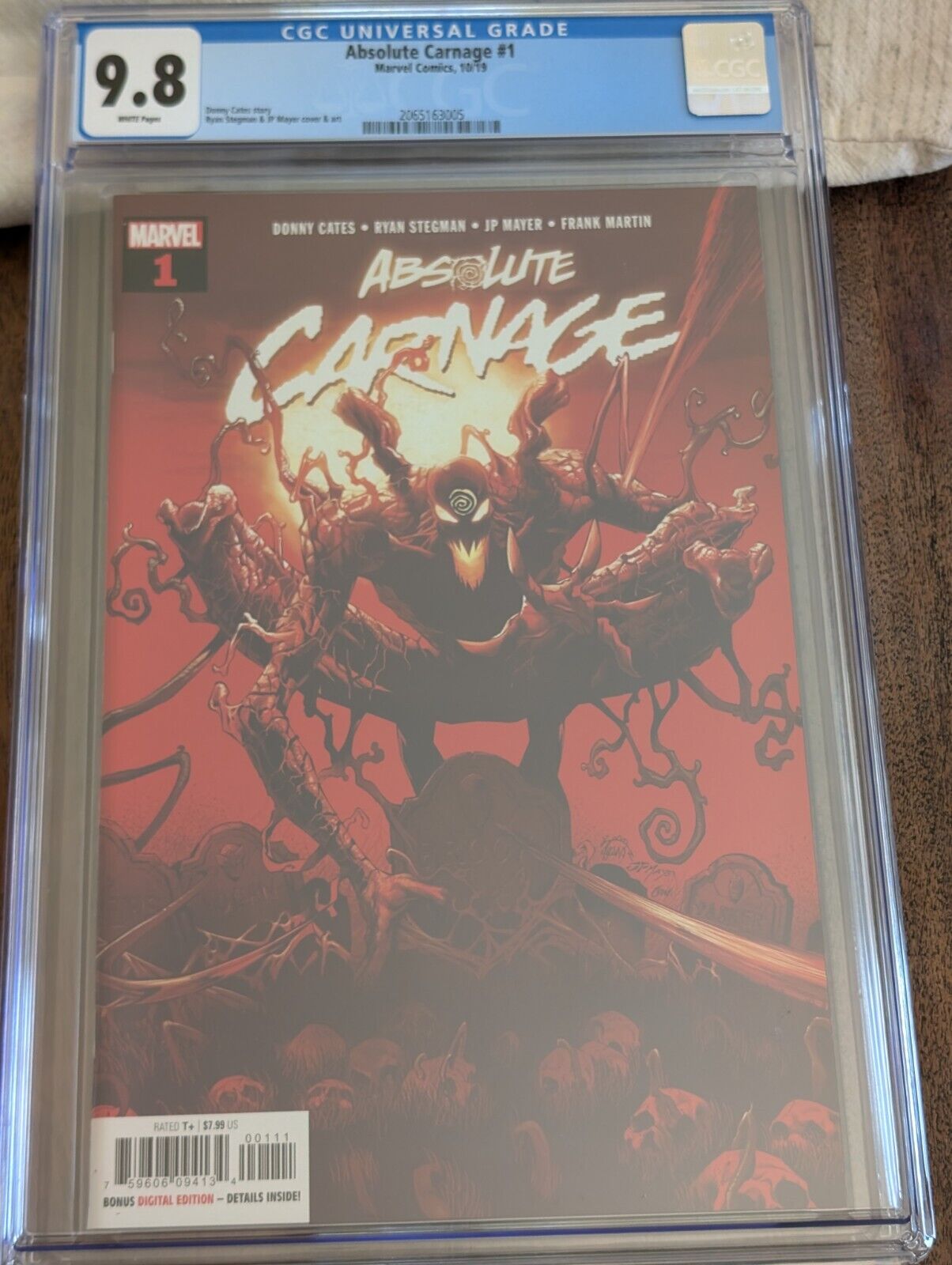 Absolute Carnage #1 CGC 9.8 Stegman cover Marvel 2019