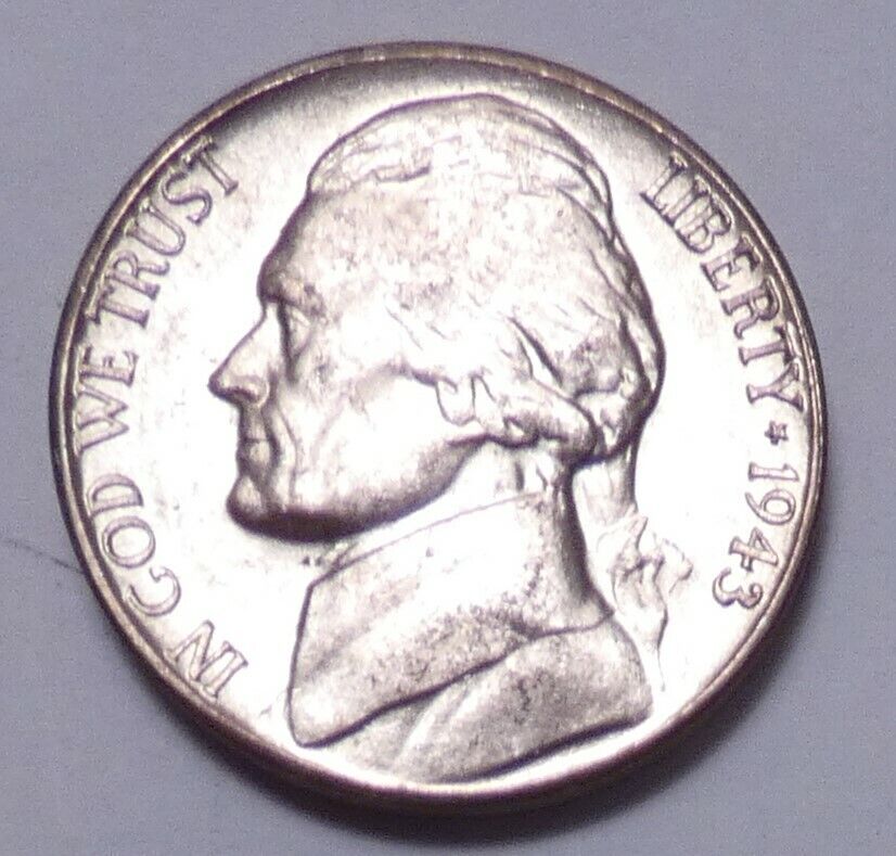 1943 S Jefferson War Silver Nickel From BU UNC Roll