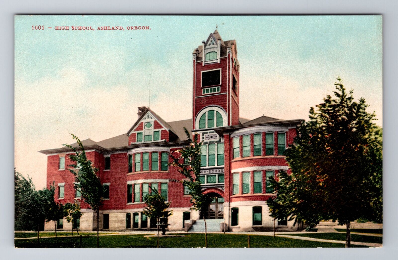 Ashland OR-Oregon, High School, Antique, Vintage Postcard