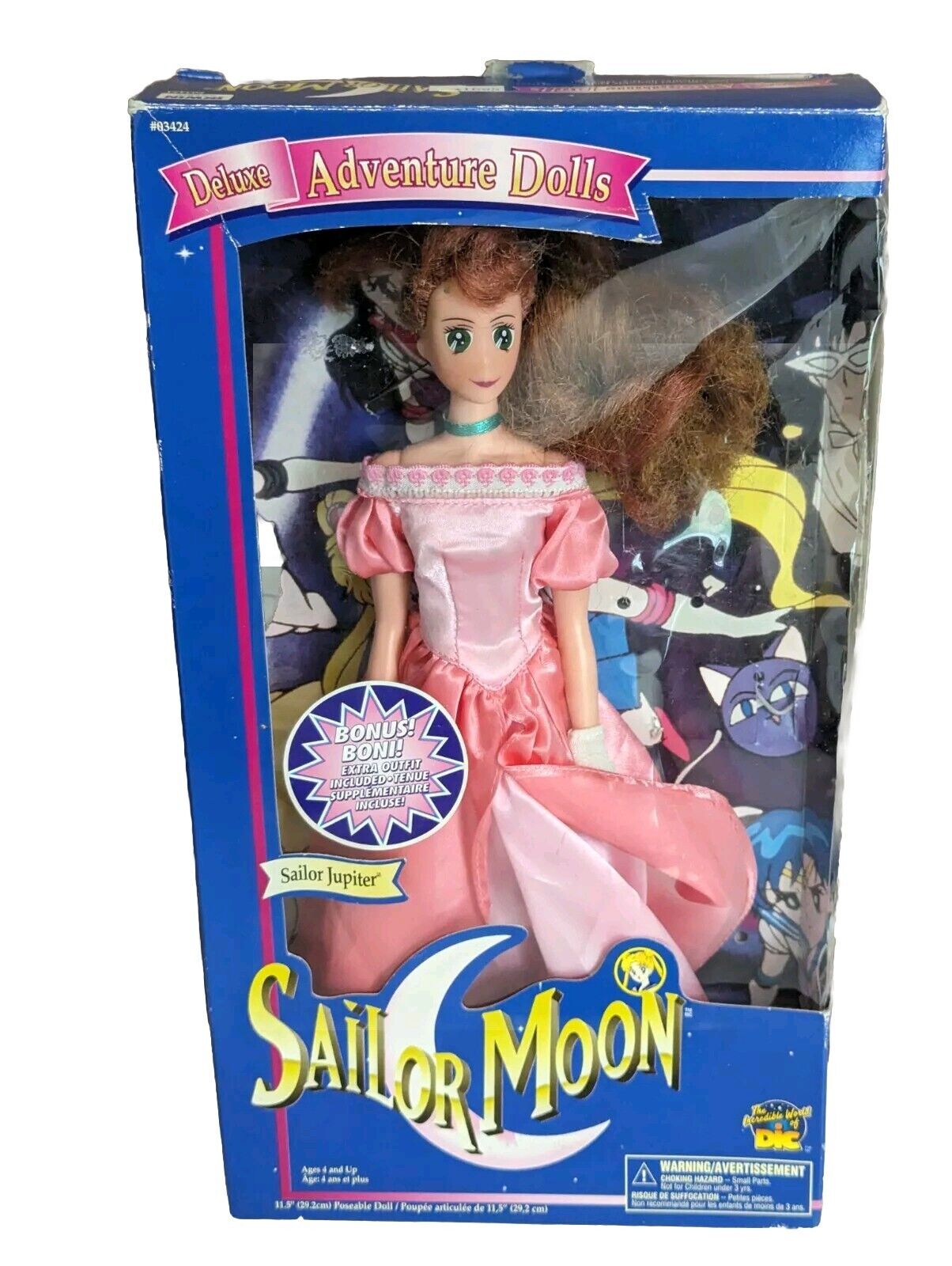 Vintage 90s Sailor Moon Sailor Jupiter Doll Irwin Anime 1997 SZ 11.5 Box