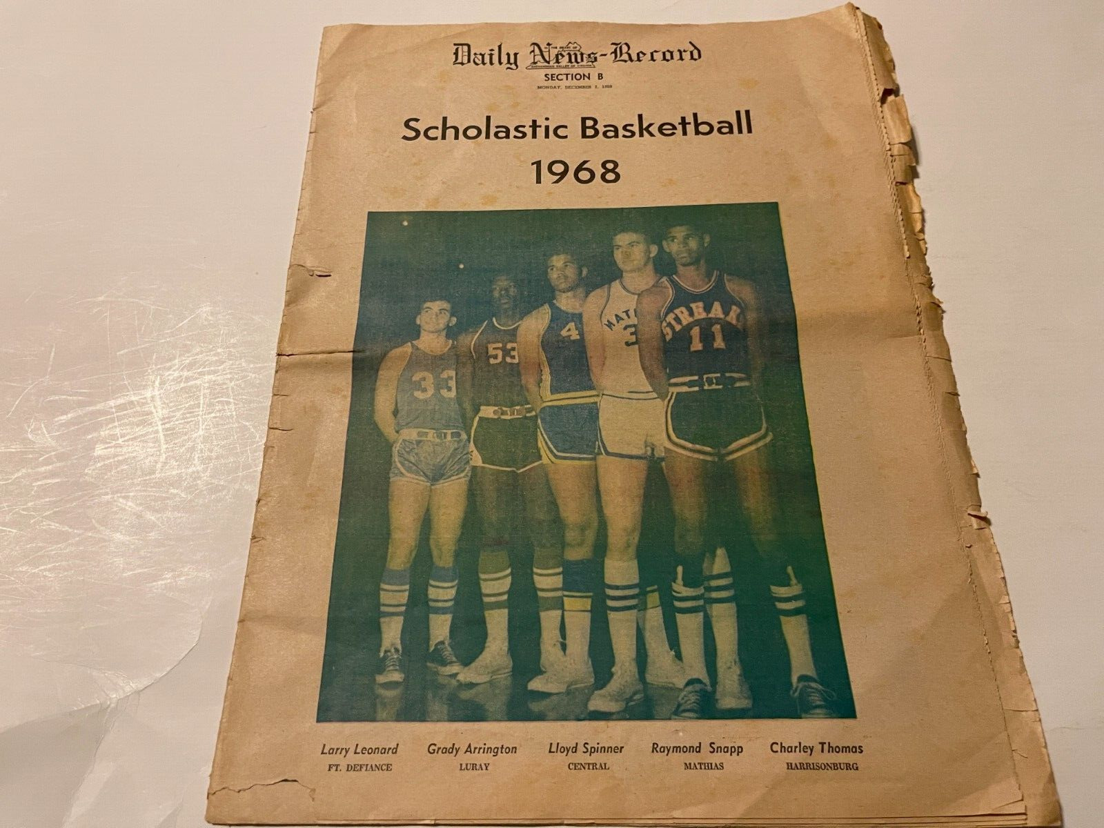VINTAGE 1968 HARRISONBURG VA DAILY NEWS RECORD area basketball preview 16 pages