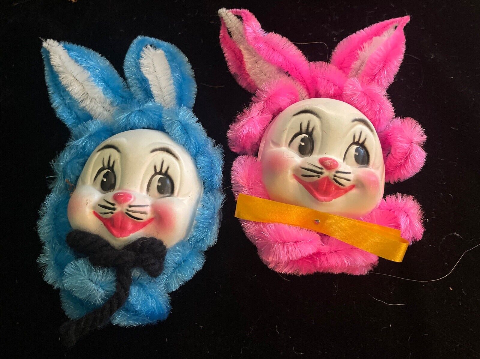 2 Vintage Easter rabbit decorations refrigerator magnets