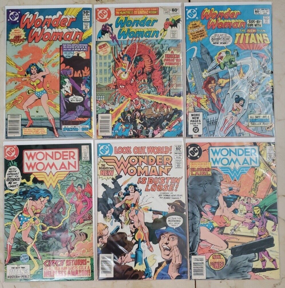 Wonder Woman Bronze Age 1981 Lot Of 6 FN to VFN/NM #283 284 287 288 313 320 
