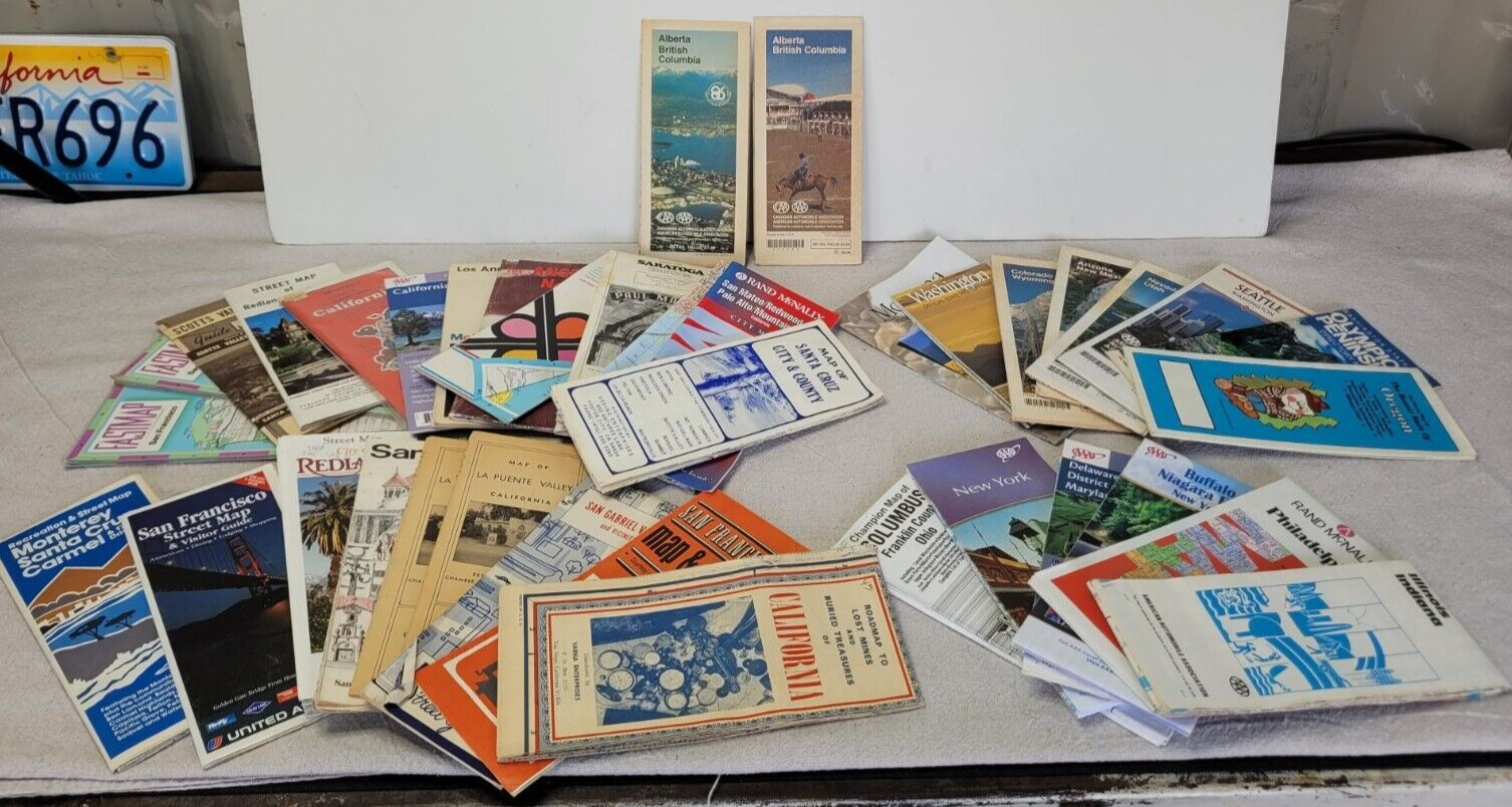 Vintage Map Collection (1950-2000) AAA Rand McNally, & More US & Canada 30+ Maps