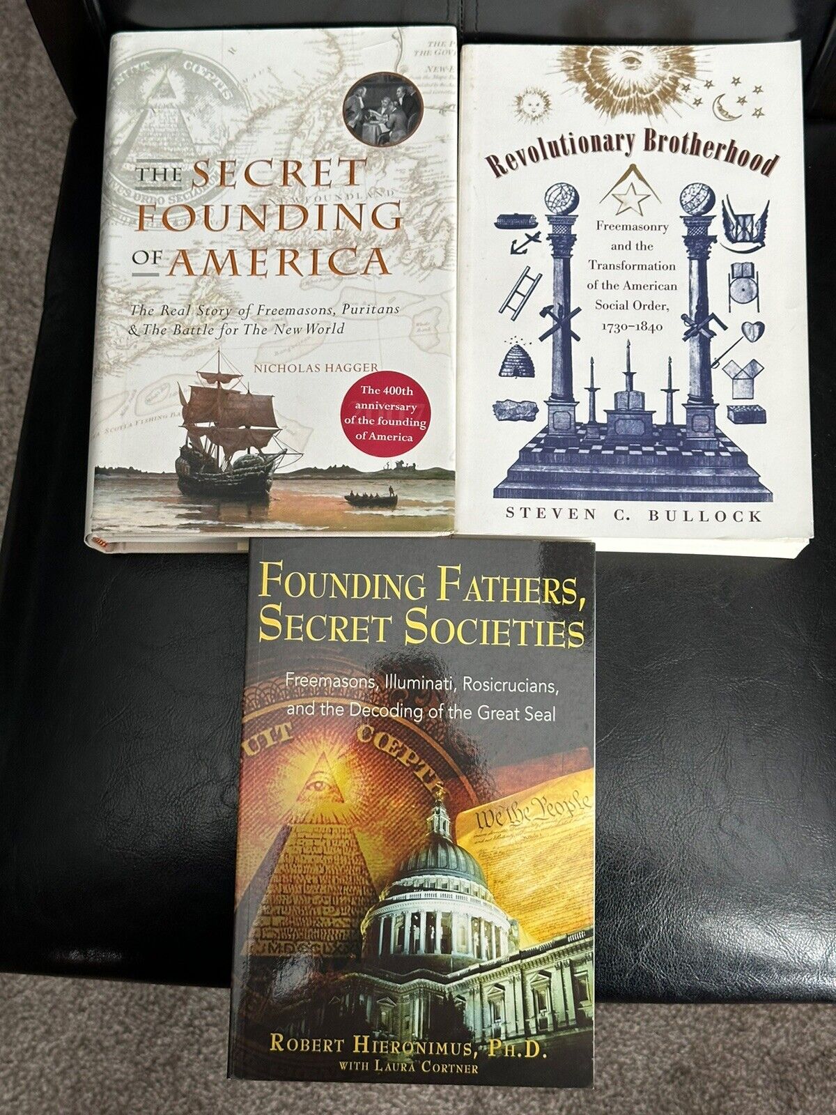 Lot Of 3 Masonic Books Freemasonry Founding Fathers Secret Societies Brotherhood