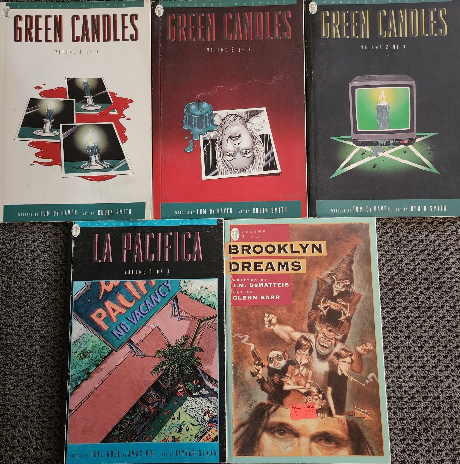 Green Candles Volume 1, 2 And 3 La Pacifica, Brooklyn Dreams Set Paradox Mystery