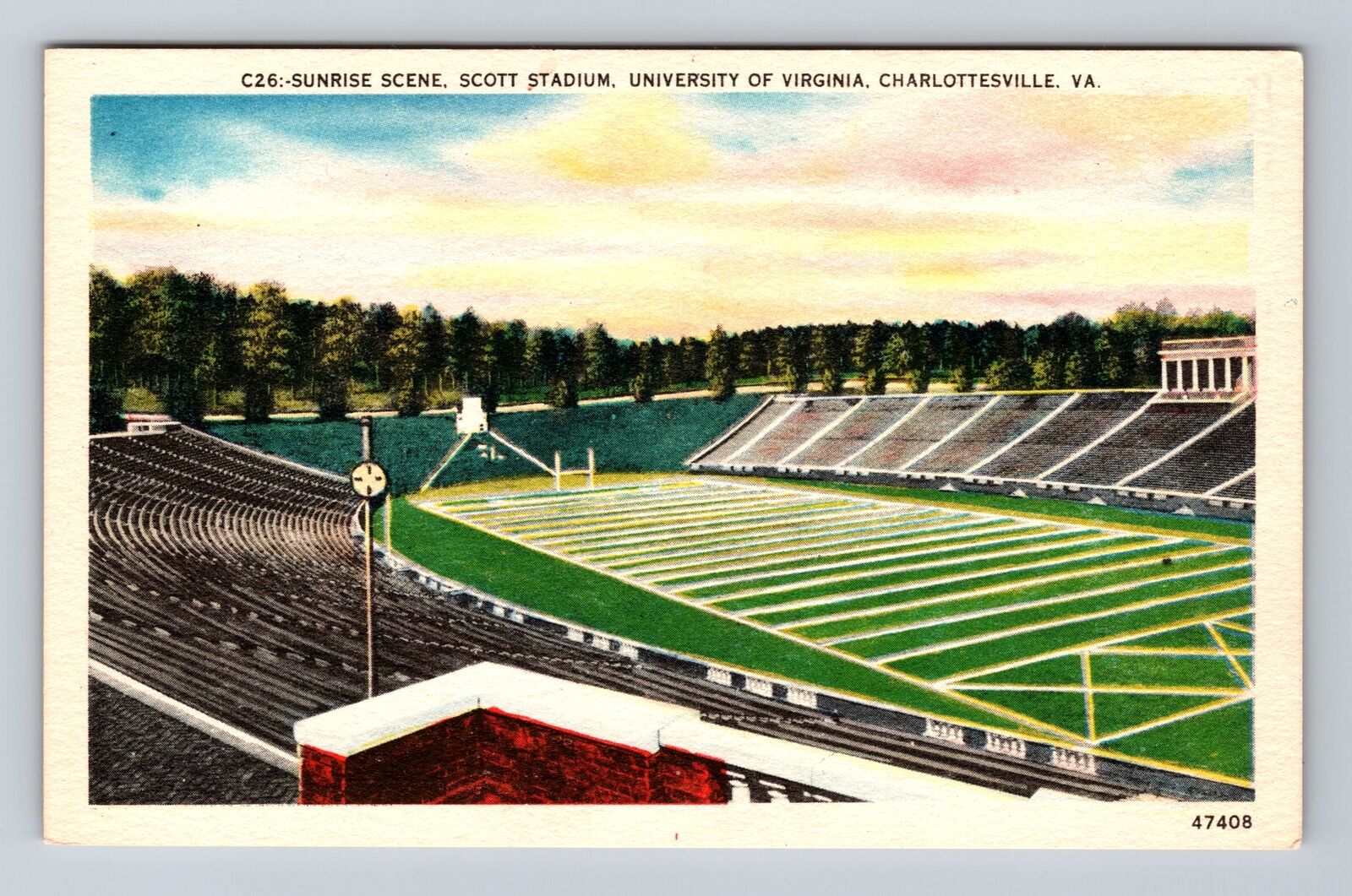 Charlottesville VA-Virginia, U. of Virginia Scott Stadium Vintage Postcard