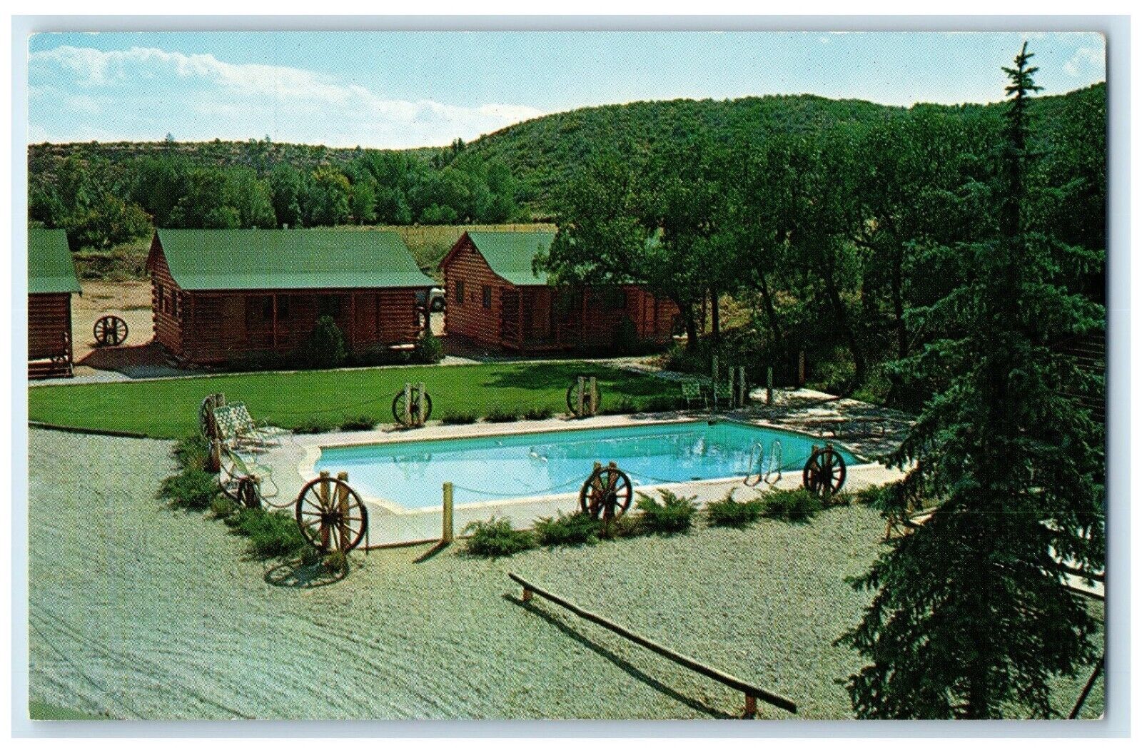 c1960's Yucca Lane Lodge Swimming Pool Colorado Springs Colorado CO Postcard