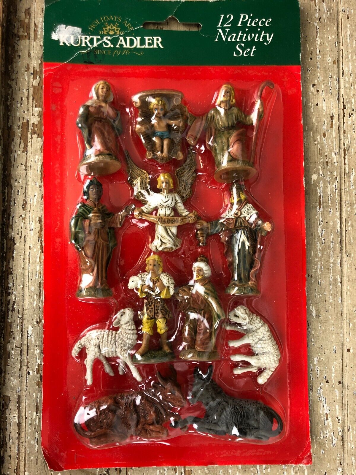 Vintage Kurt S. Adler Miniature Christmas Nativity 12 Piece Set NEW NIP Sealed